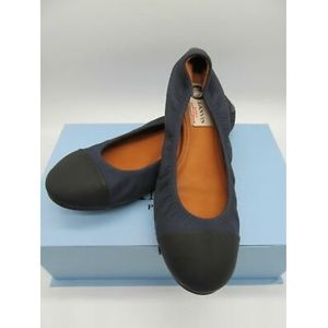 LANVIN navy and black cap toe ballet flats sz 37
